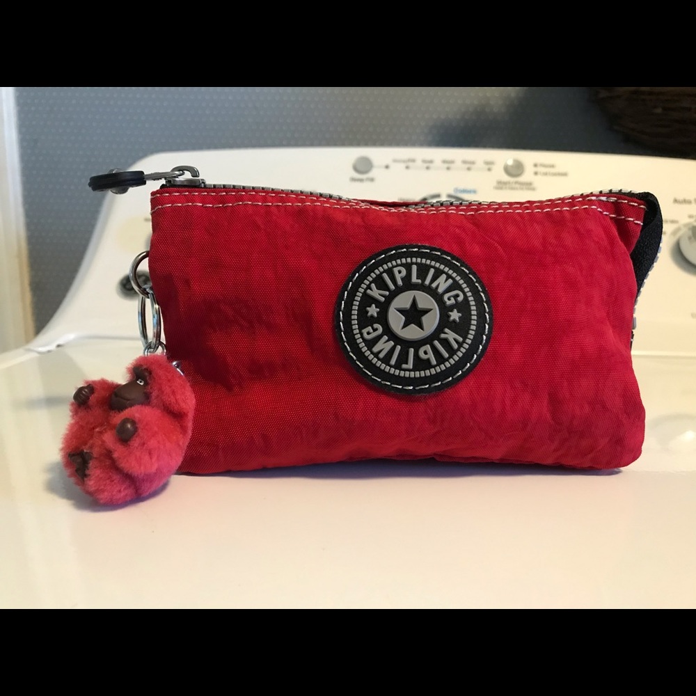 Kipling Red Triple Zip Bag NEW!!